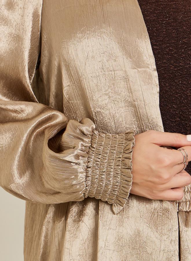 ستايلي طقم بنطال مع كيمونو ماكسي ساتان بقصة عادية - Image 2